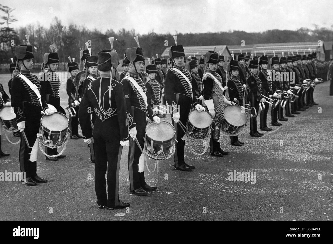The band of the Boys' Batteries R.A. December 1950 P005481 Stock Photo