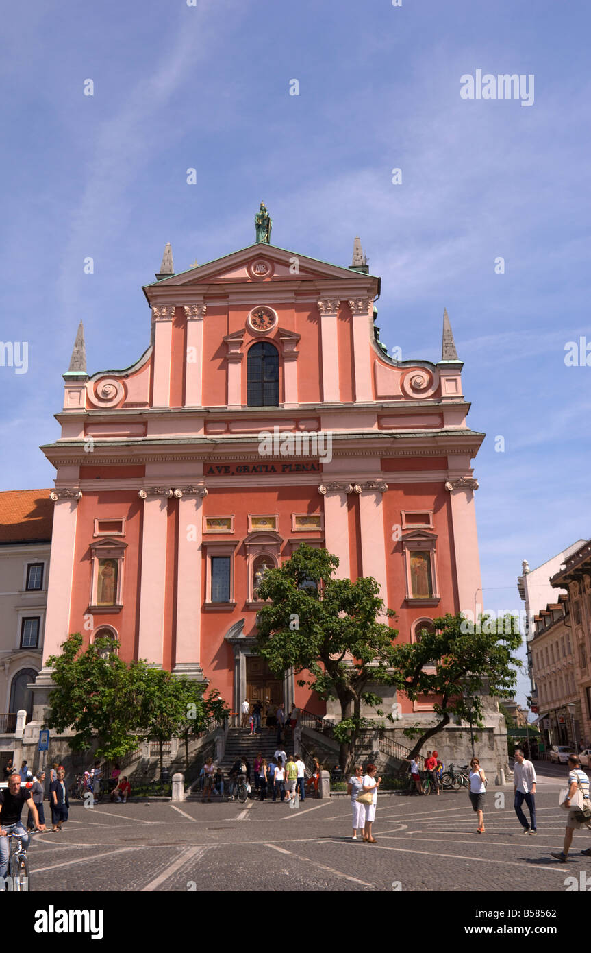 Preseren Square Church of the Annunciation, Preseren Square, Ljubljana, Slovenia ...