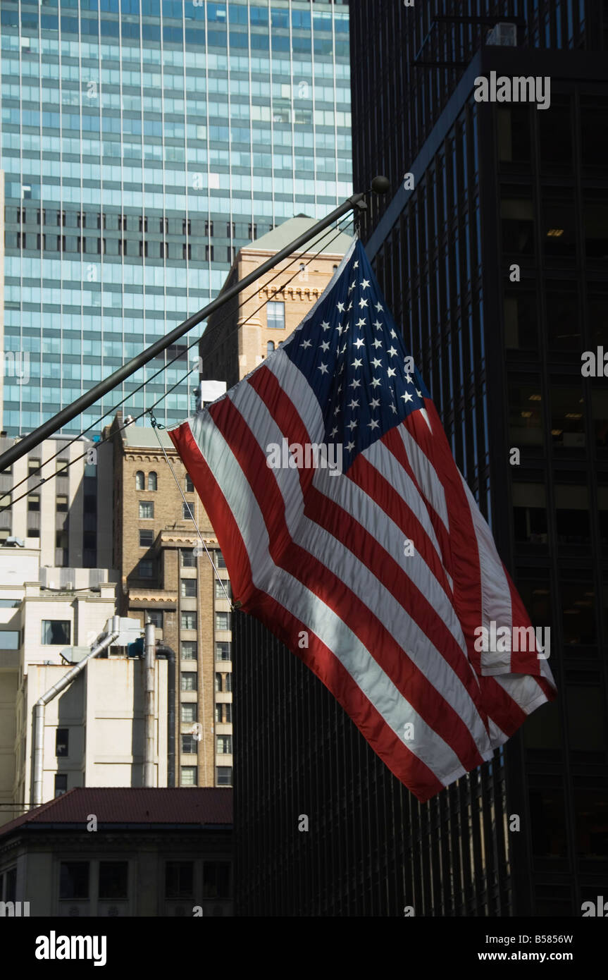 American flag, Manhattan, New York, New York State, United States of America, North America Stock Photo