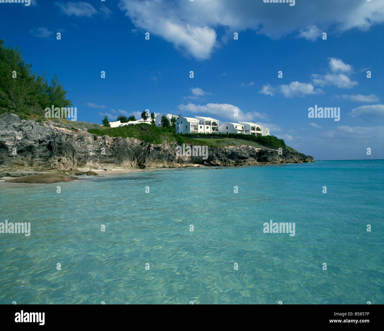 Tourist apartments above Whale Beach Bermuda Caribbean Central America