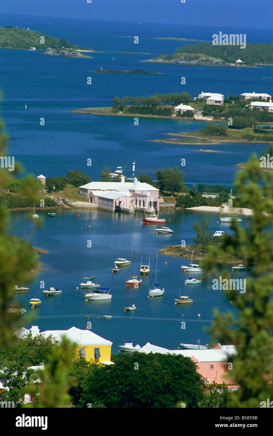 View from Gibbs Hill Bermuda Central America Stock Photo