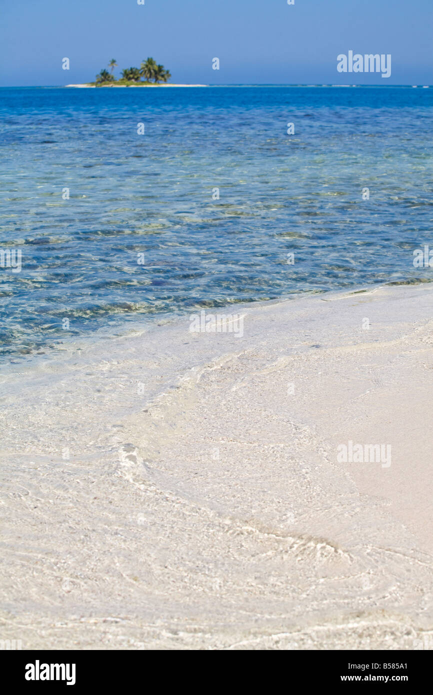 Beach, Silk Caye, Belize, Central America Stock Photo