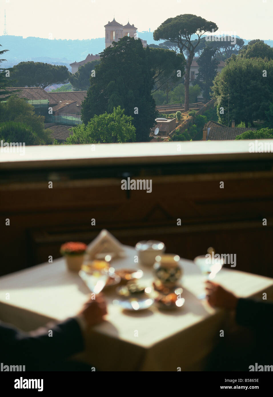 View over the Pingo Gardens from the Hotel Eden, Rome, Lazio, Italy, Europe Stock Photo