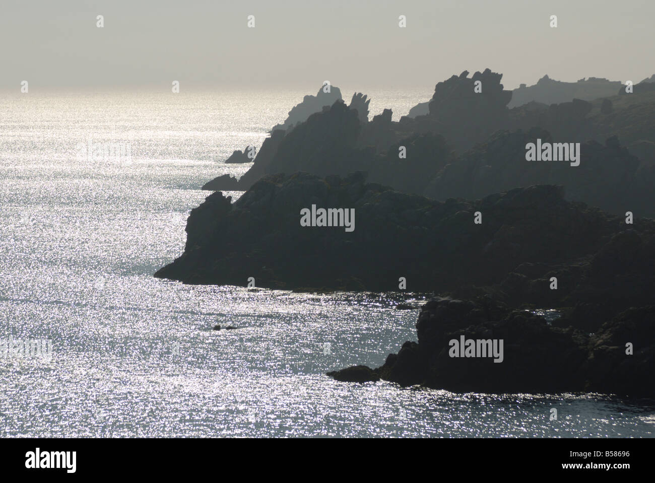 Dramatic seascape, Island of Ushant (Ile d'Ouessant), Brittany, France, Europe Stock Photo