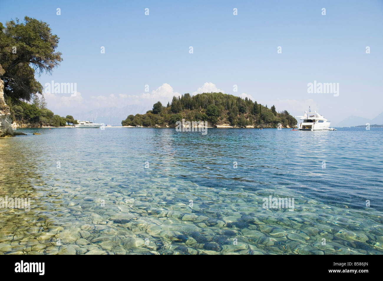 Island of Skorpios owned by the Onassis family, near Lefkada (Lefkas), Ionian Islands, Greek Islands, Greece, Europe Stock Photo