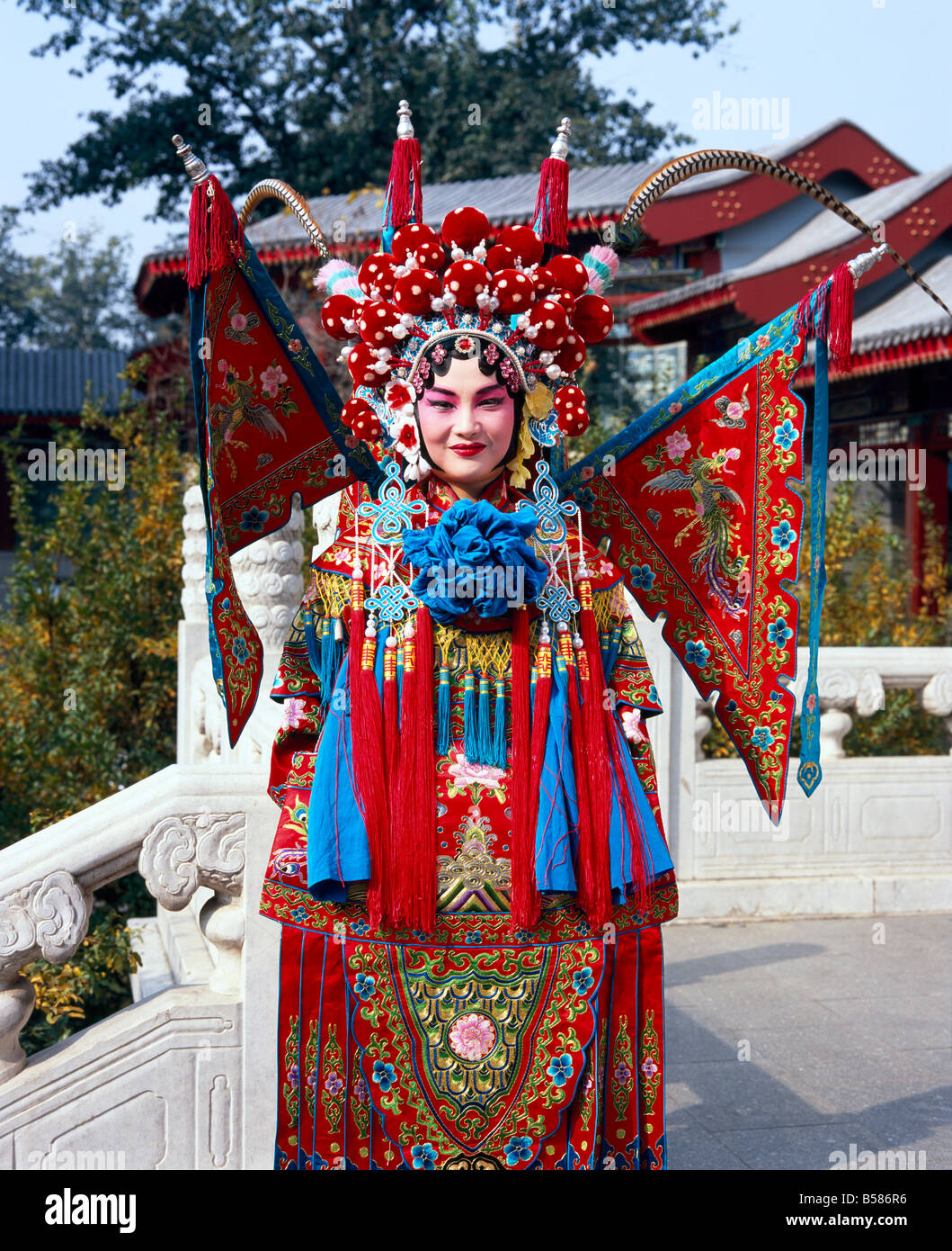 Portrait of Beijing opera performer in costume, Beijing, China, Asia Stock Photo