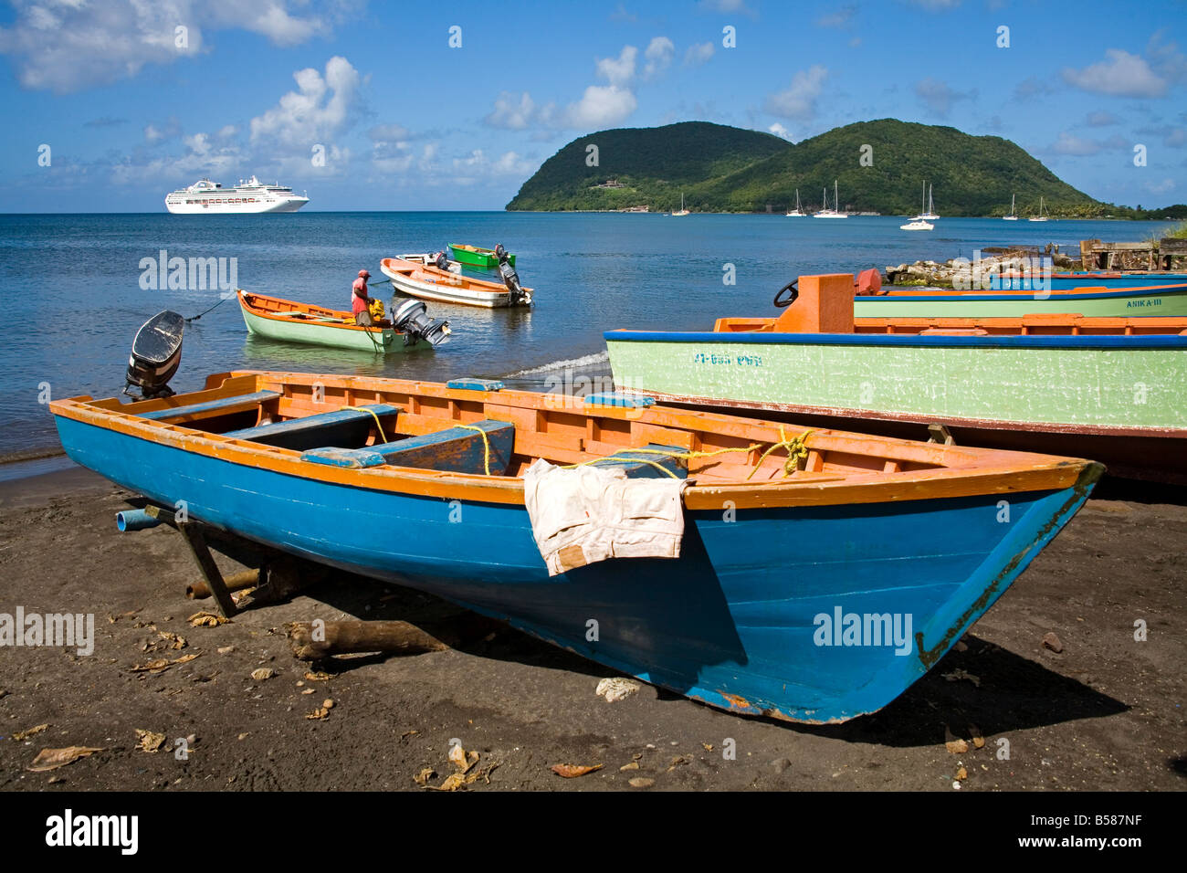 Fishing boats, Prince Rupert Bay, Portsmouth, Dominica, Lesser Antilles, Windward Islands, West Fishing boats, Prince Rupert Bay, Portsmouth, Dominica, Lesser Antilles, Windward Islands, West