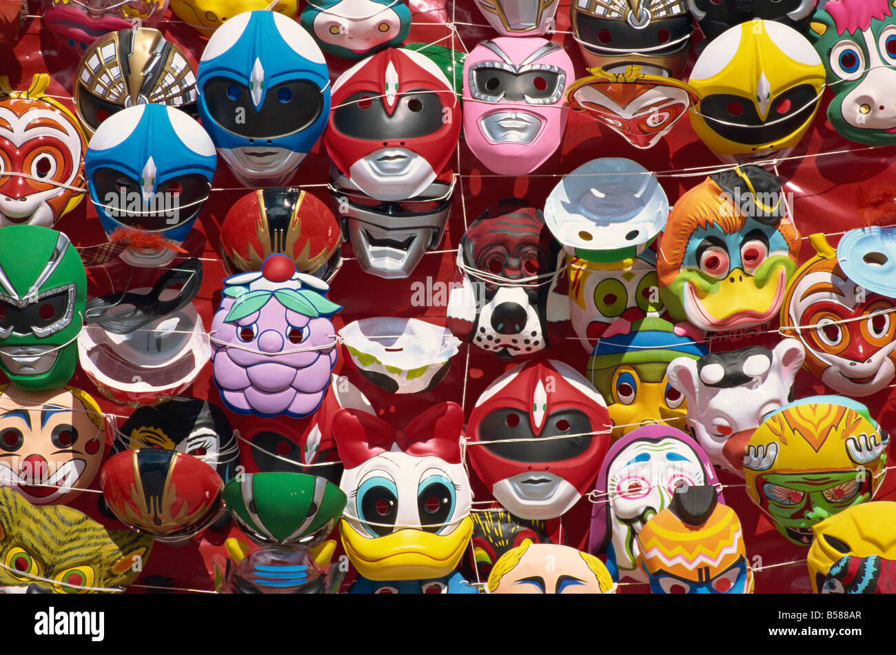 Masks for carnival, Santo Domingo, Dominican Republic, West Indies, Central America Stock Photo