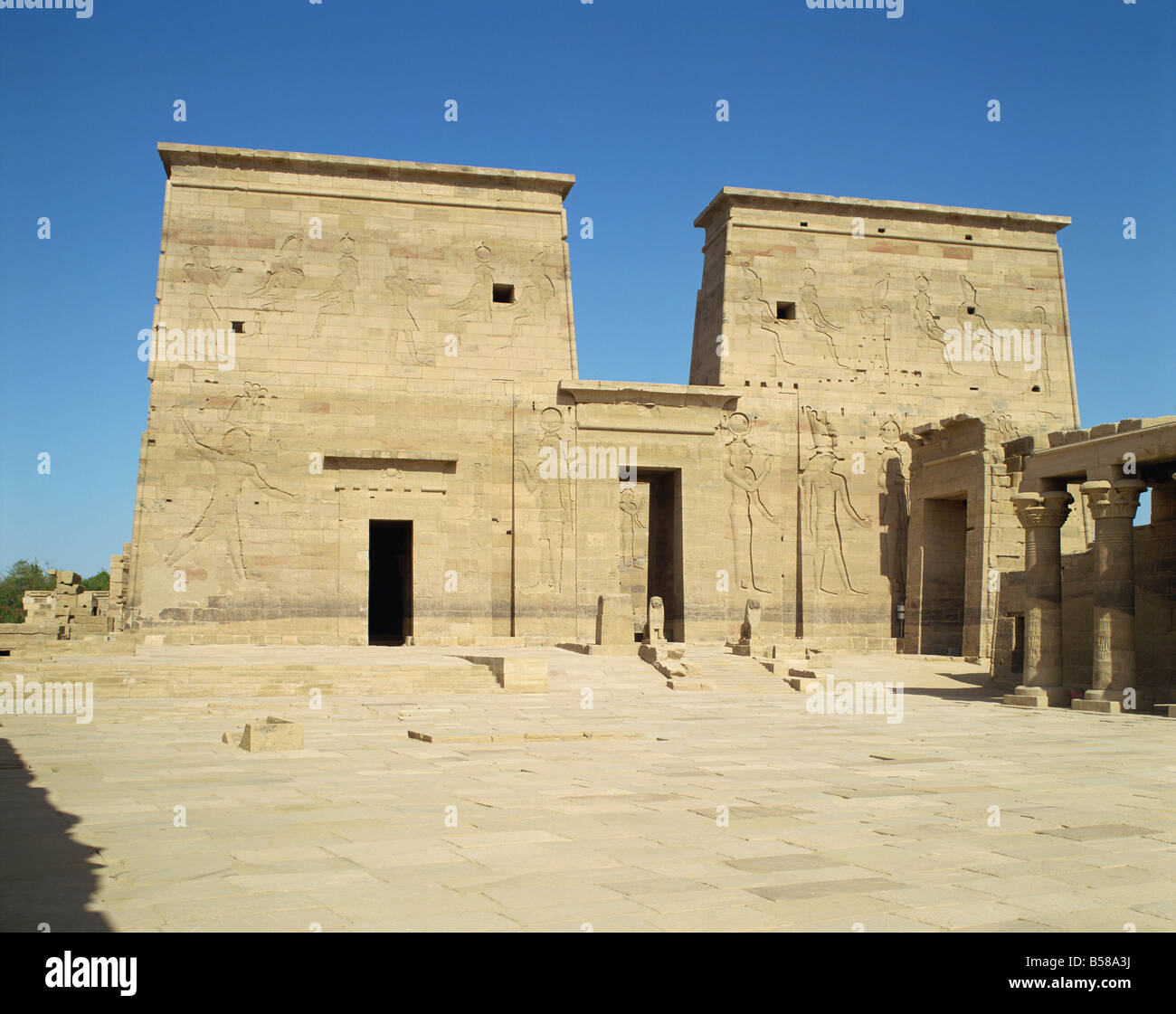 Temple of Isis Philae UNESCO World Heritage Site Agilka near Aswan Egypt North Africa Africa Stock Photo