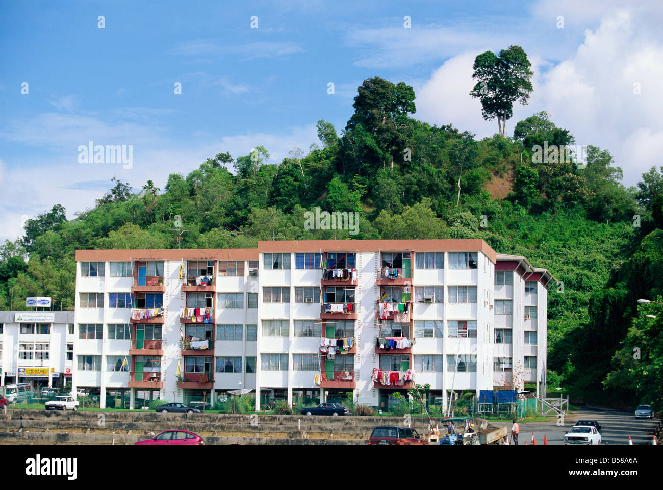 Apartment blocks in Bandar Seri Begawan, Brunei Darussalam, island of