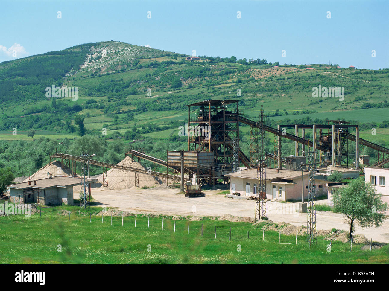 Zinc mine producing very pure zinc, near Pedkovo, Bulgaria, Europe Stock Photo