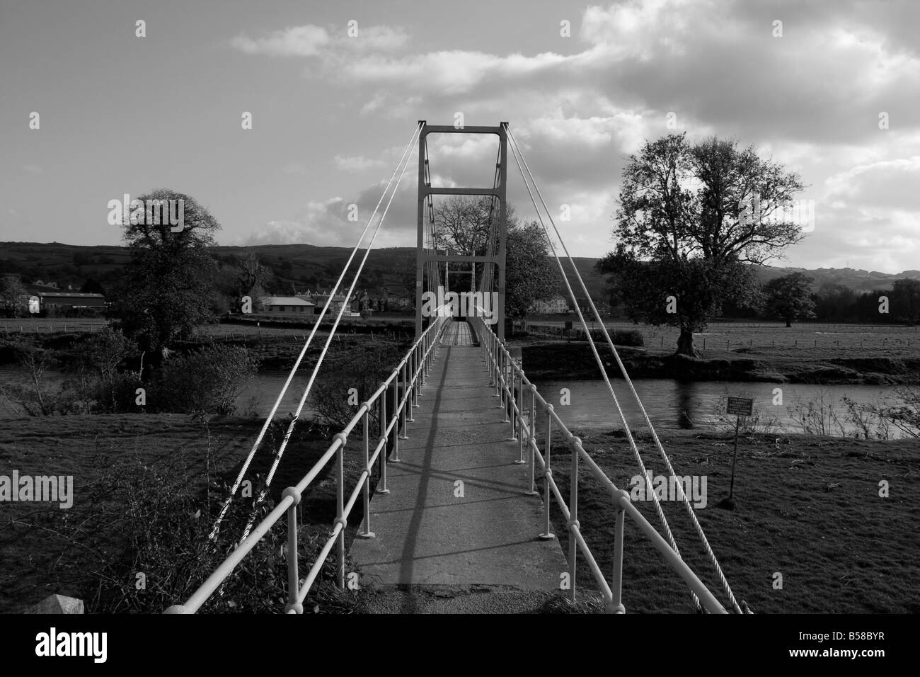 Gower Suspension Bridge, near Trefriw and Llanrwst, Conwy Valley, Wales Stock Photo
