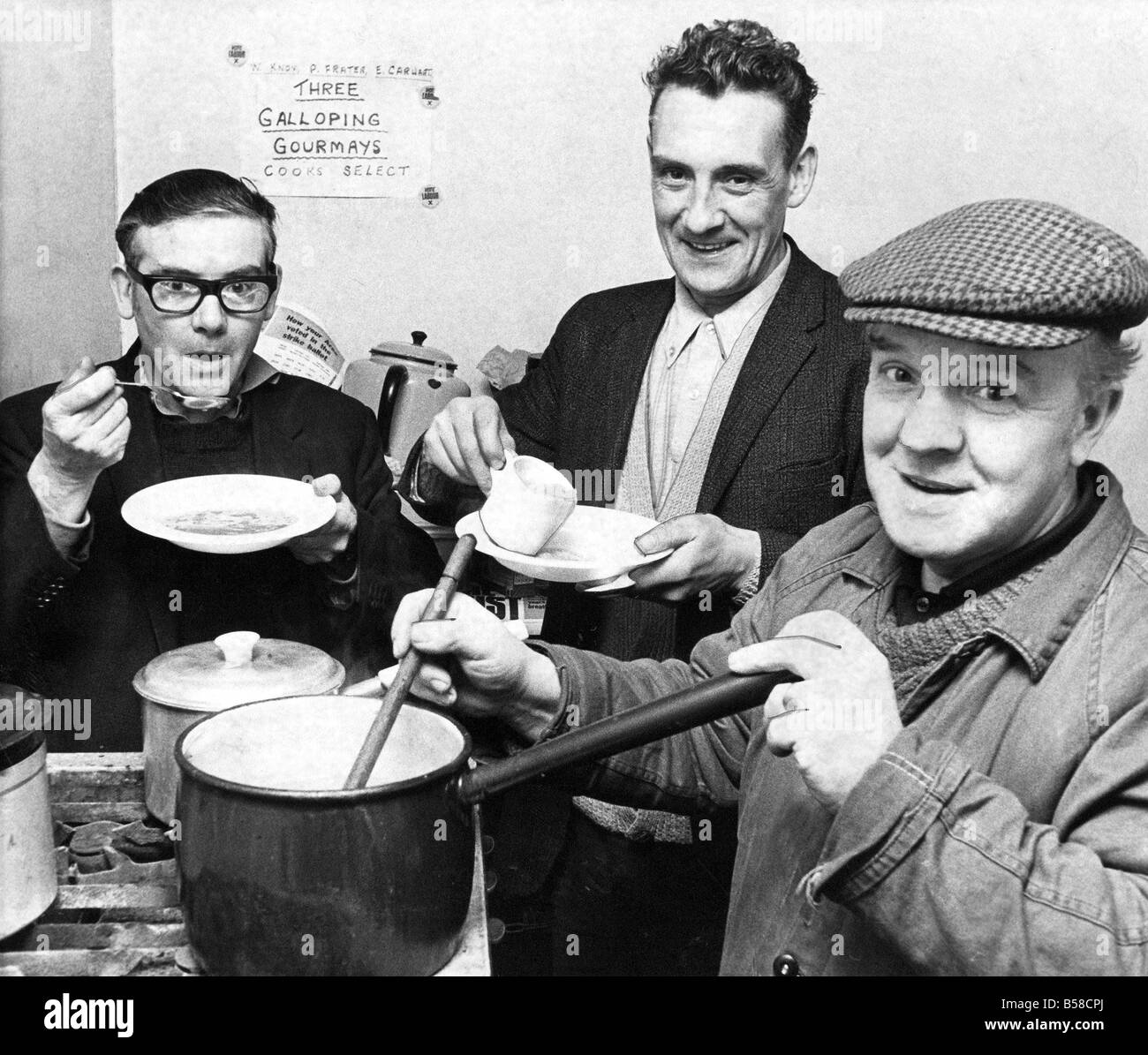 A round the clock soup kitchen for hungry miners is brightening the gloom at Boldon Colliery which has been organised by Boldon Stock Photo