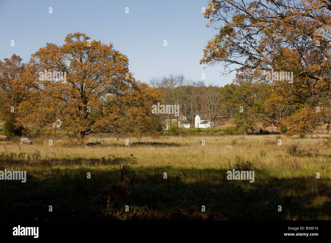 The Slyder Farm on the Gettysburg Battlefield was the site of an ill fated Union cavalry attack. Stock Photo