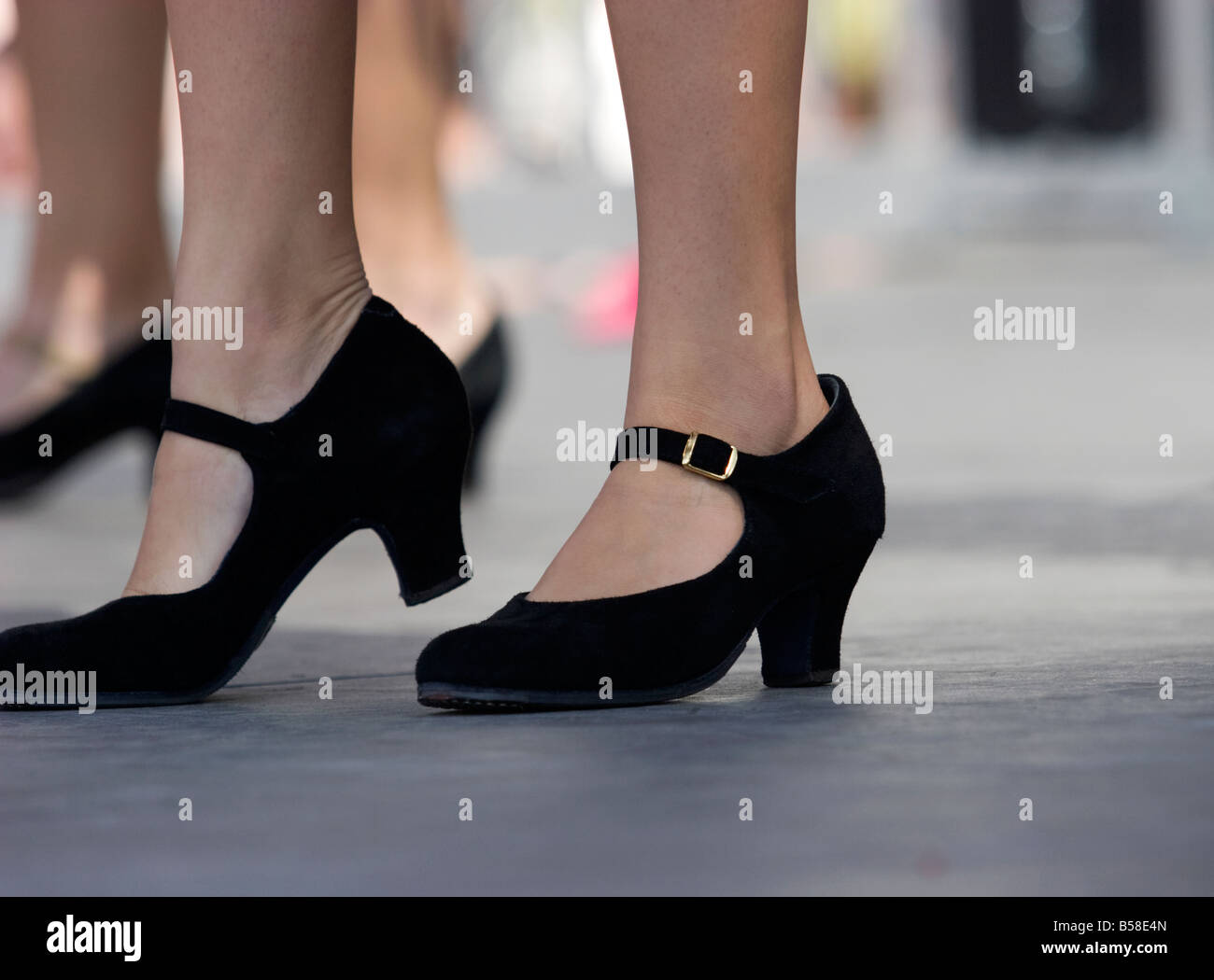Closeup of female dancing shoes Stock Photo Alamy