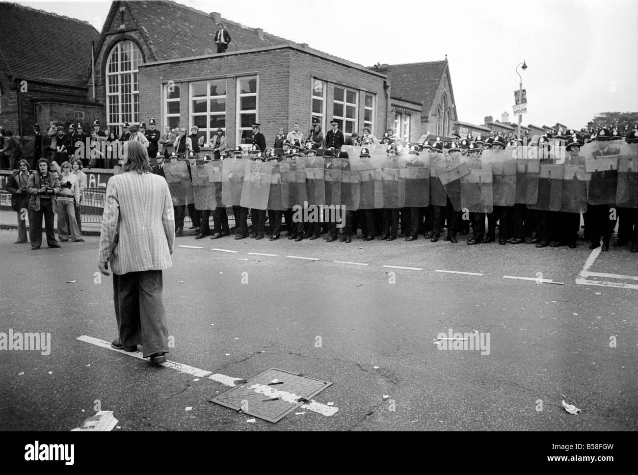 The Birmingham Riots. Police with New Shields block off the Boulton ...