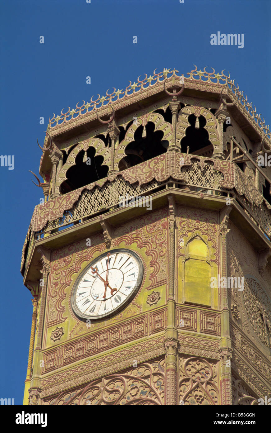 The clock tower of the Muhammad Ali Mosque Cairo Egypt North Africa