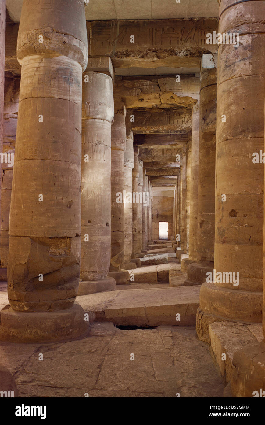 The interior of the Temple of Sythos I 18th dynasty Abydos Egypt Africa W Rawlings Stock Photo
