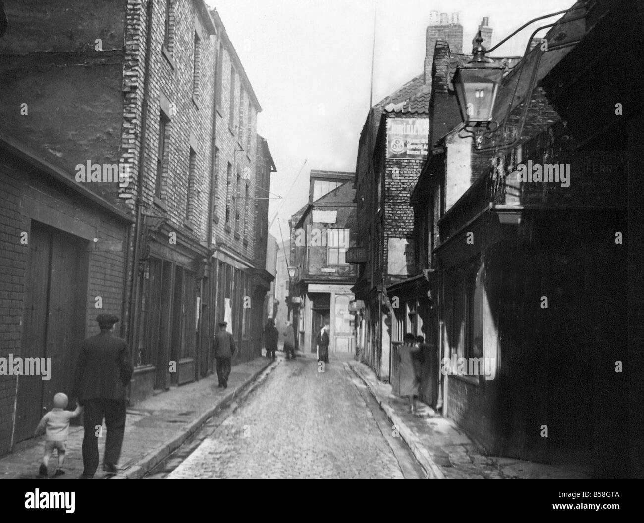 Derelict housing in an area of Clive Street North Shields Stock Photo