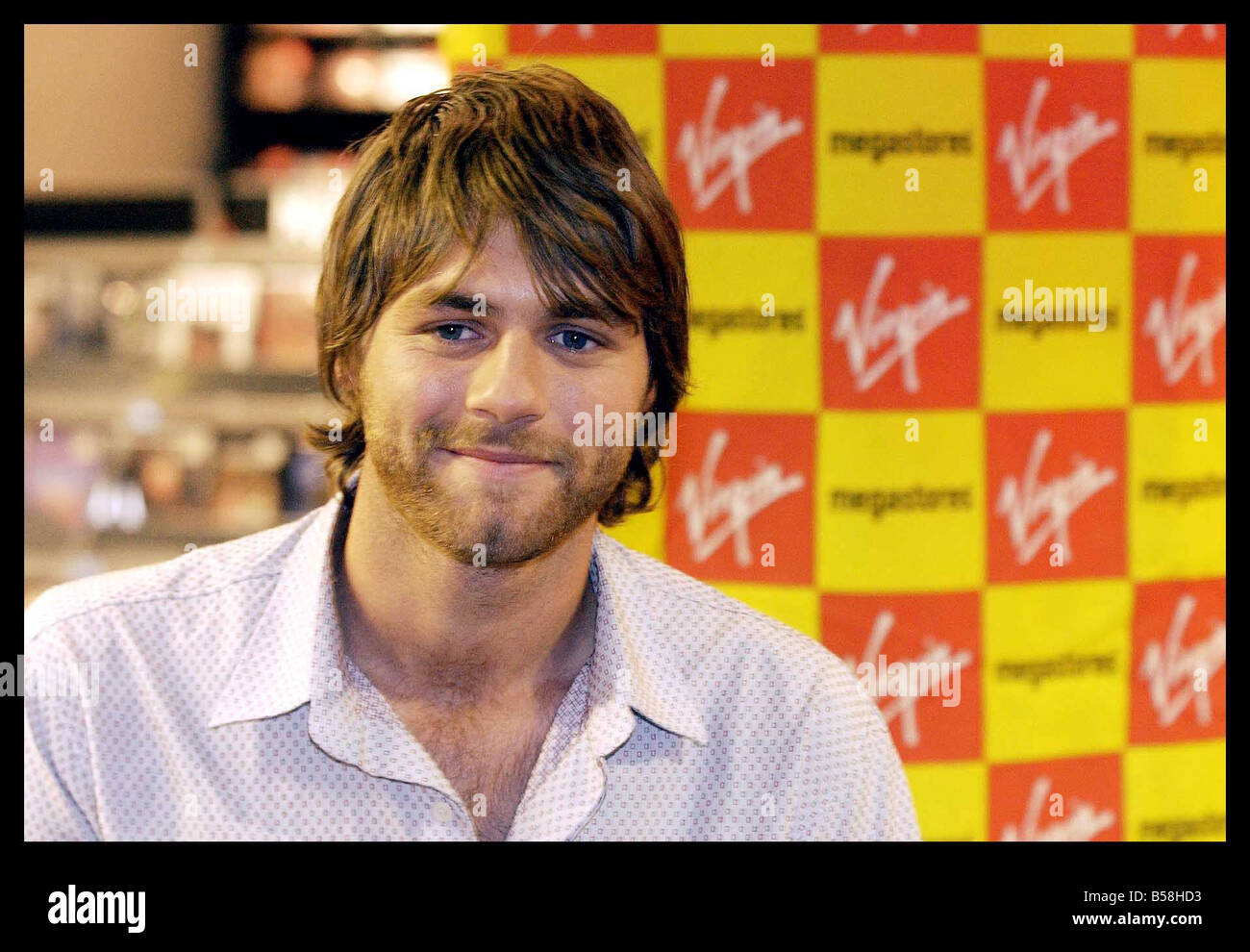 Brian McFadden ex Westlife singer signed autographs for fans today as he launched his new single at Virgin Megastore in city Stock Photo