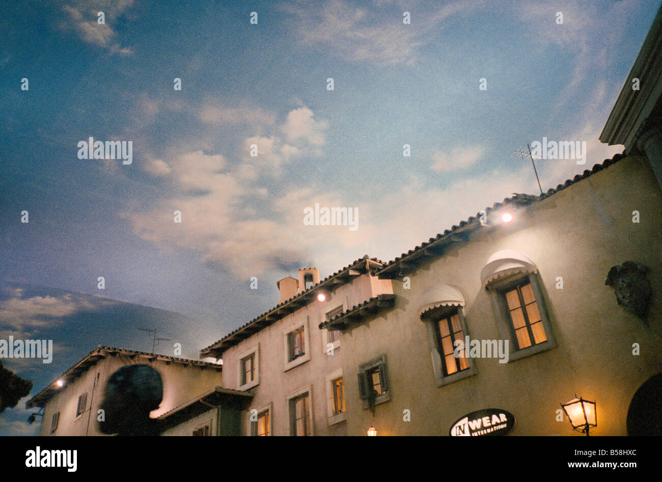 South Africa, Gauteng, Johannesburg, Monte Casino, Indoor sky view, low