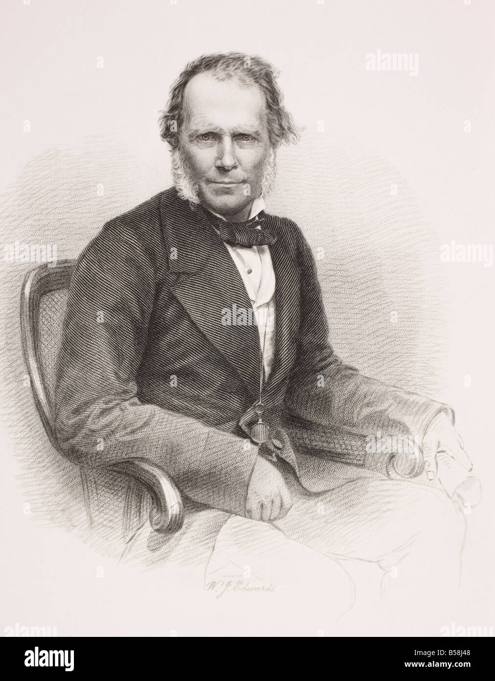 Sir James Brooke, 1803 -1868. First White Rajah of Sarawak. From the book Gallery of Historical Portraits, published c.1880. Stock Photo