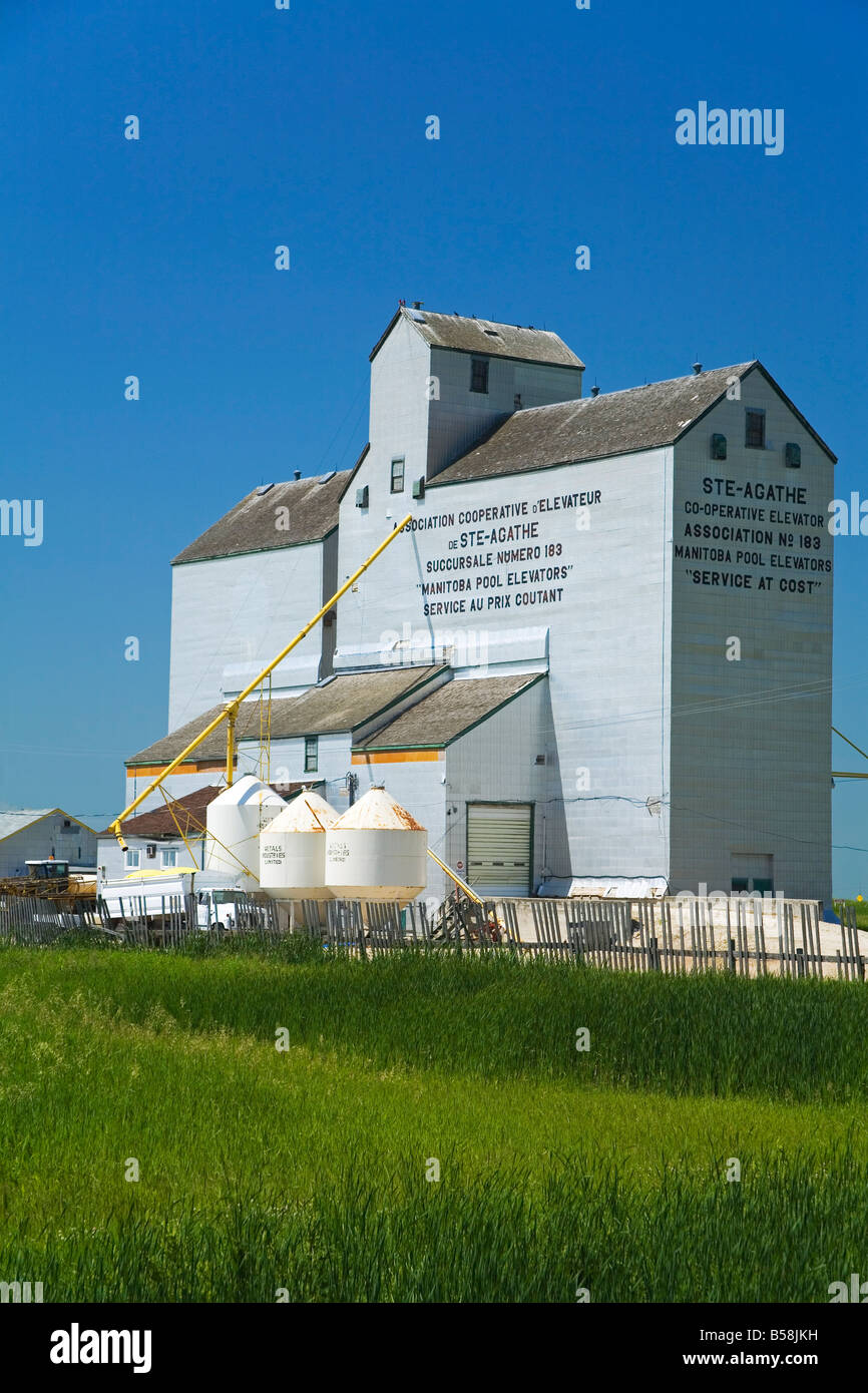 Grain elevator in Saint Agathe, Winnipeg Region, Manitoba, Canada