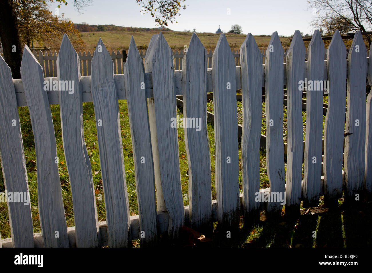 The picket fence surrounding the yard and garden of the Lydia Leister