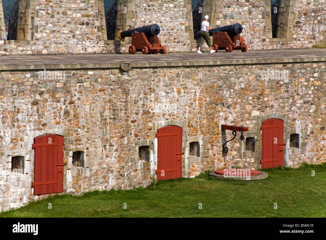 King's Bastion, Fortress of Louisbourg National Historic Site, Cape Breton Island, Nova Scotia, Canada, North America Stock Photo