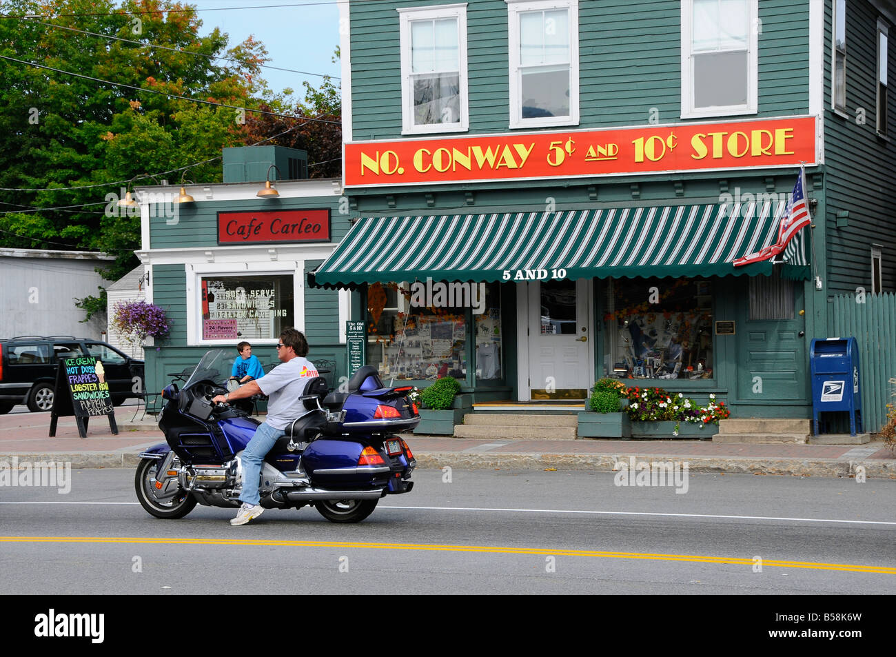Main Street, North Conway, New Hampshire, USA Stock Photo