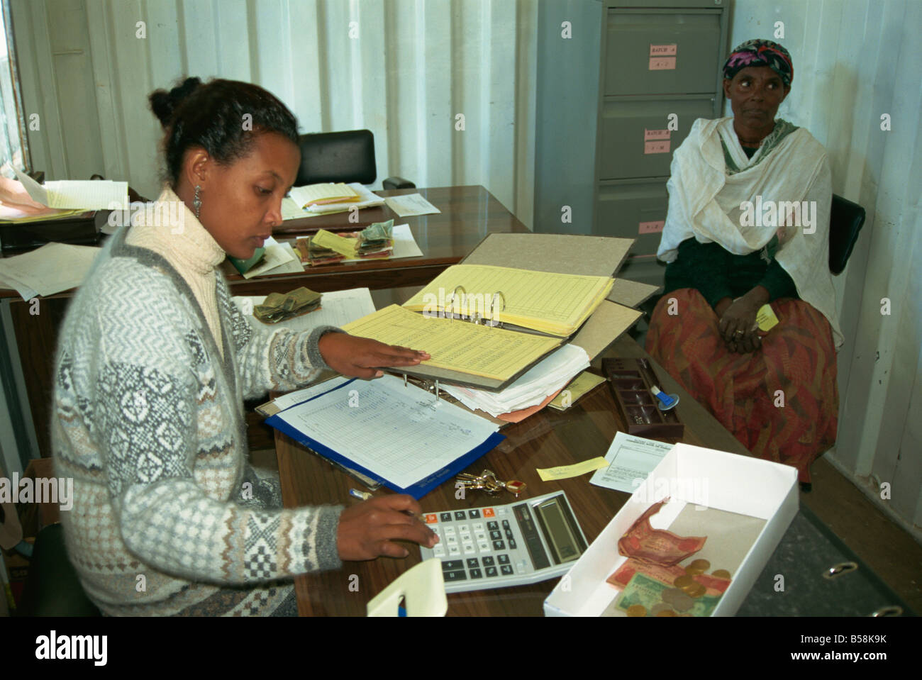Accountant for women's co-operative, Addis Ababa, Ethiopia, Africa Stock Photo
