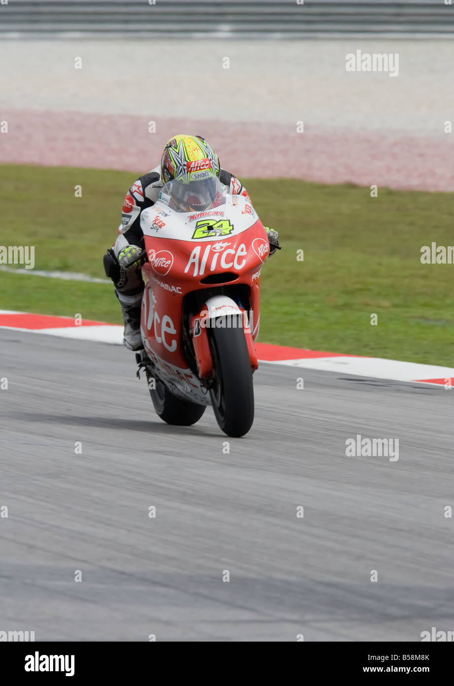 Spanish Toni Elias at 2008 Polini Malaysian Motorcycle Grand Prix Sepang Circuit Malaysia Stock Photo