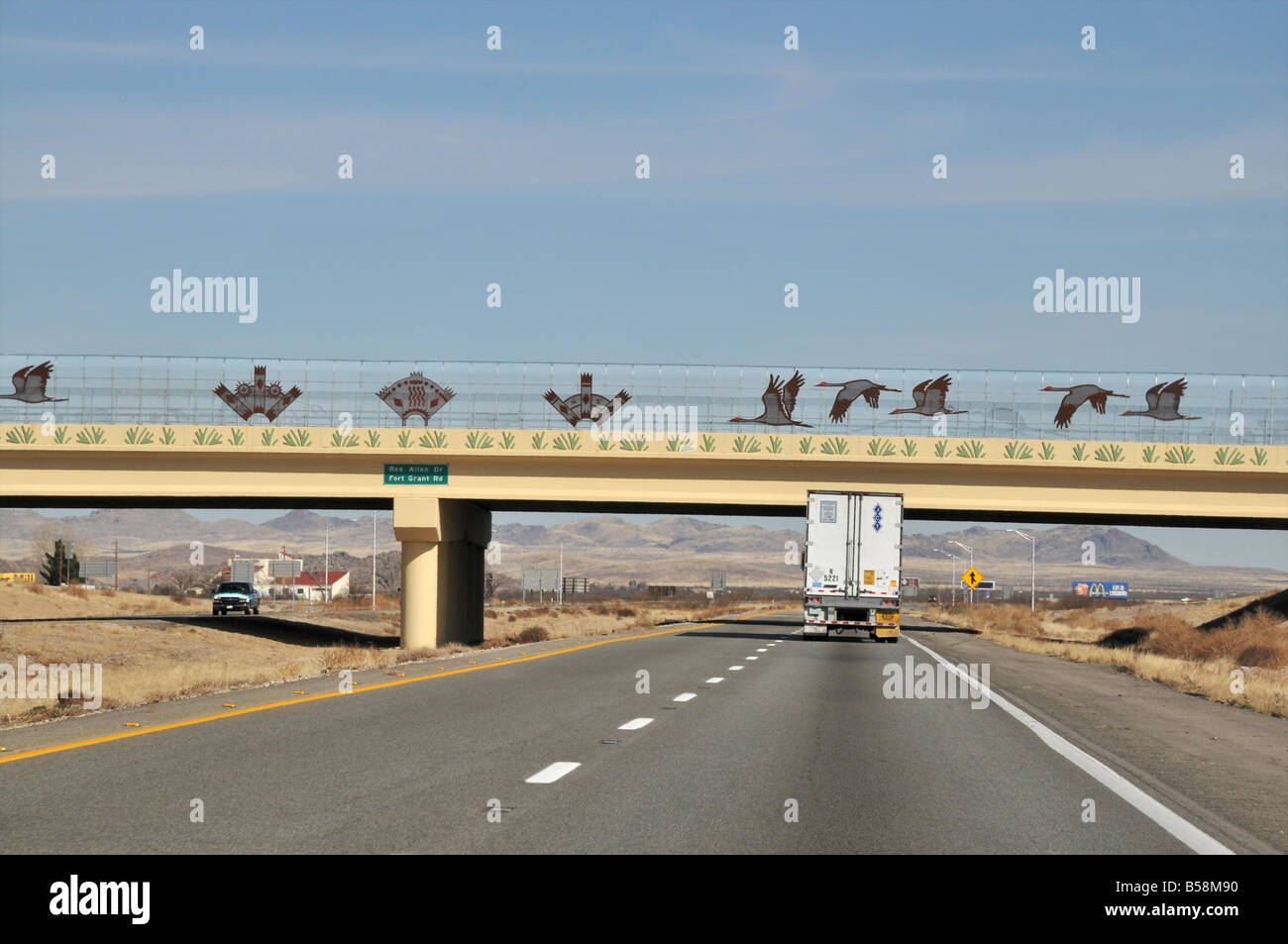 A new bridge over I10 in New Mexico Stock Photo
