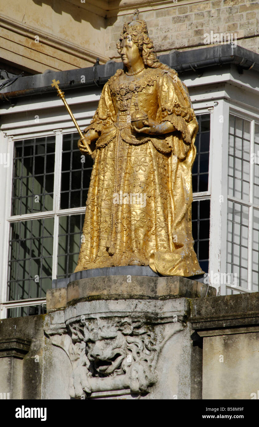Statue of Queen Victoria on exterior of Market House in Market Place Kingston upon Thames Surrey