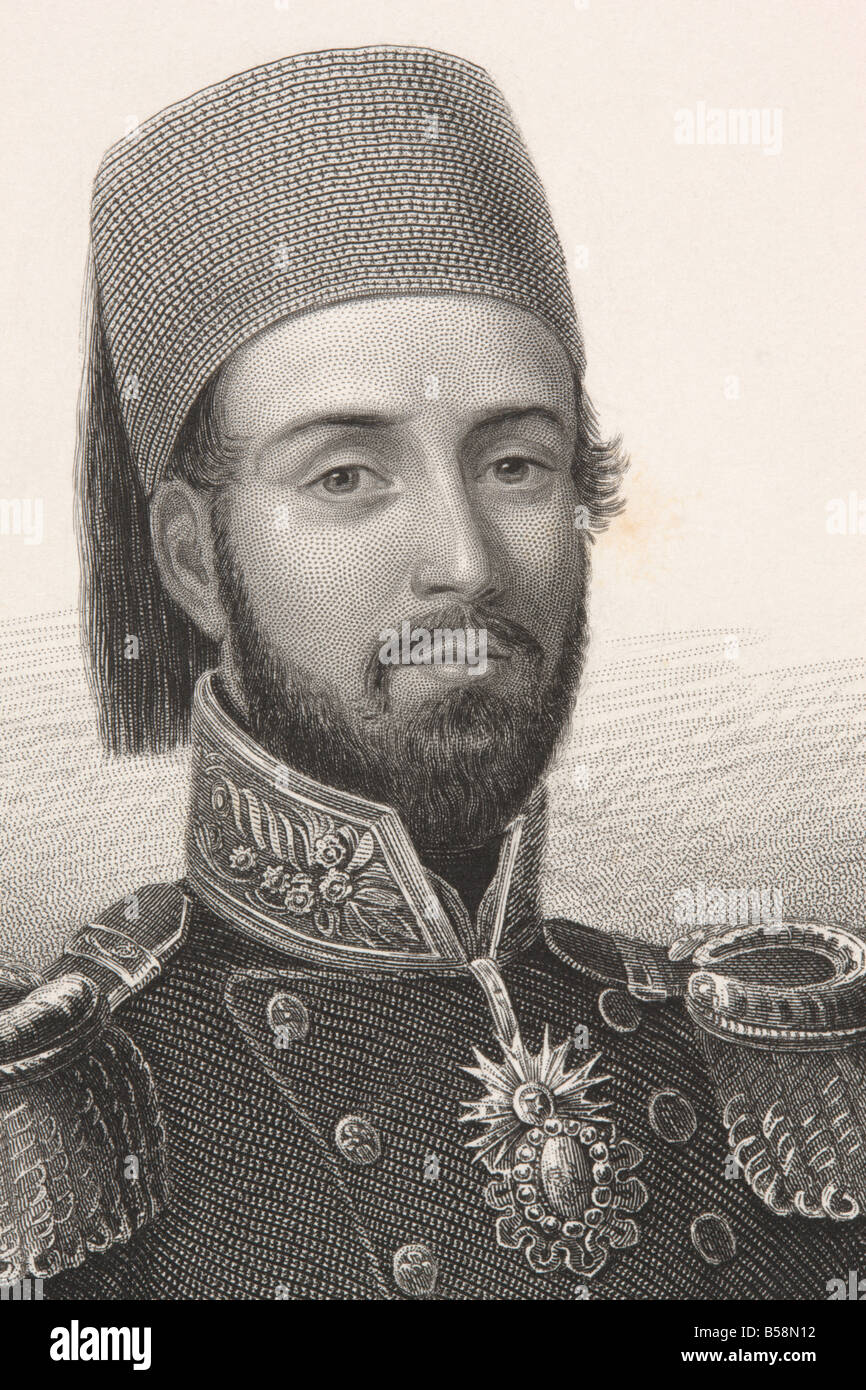 Abdülmecid I, 1823 - 186.  Sultan of the Ottoman Empire. From the book Gallery of Historical Portraits, published c.1880. Stock Photo