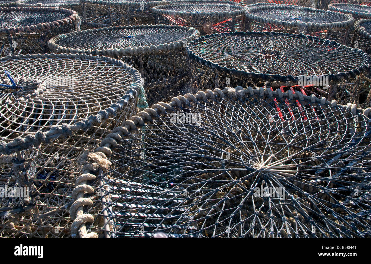 Crab Fishing cages on Mudeford quay, in Dorset Stock Photo Alamy