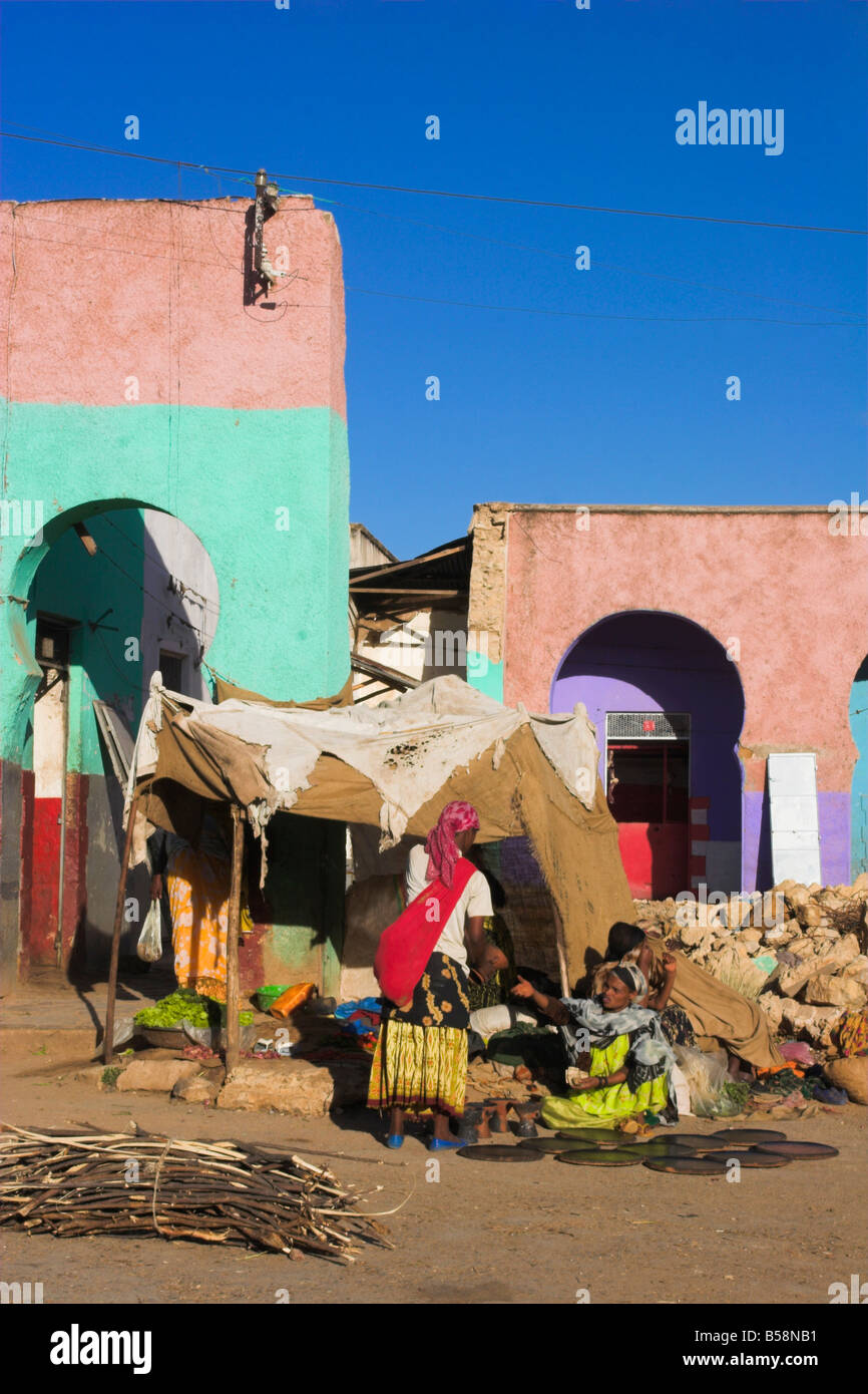 The main market known as Gidir Magala previously known as the Muslim market Old Town Harar Ethiopia Africa Stock Photo