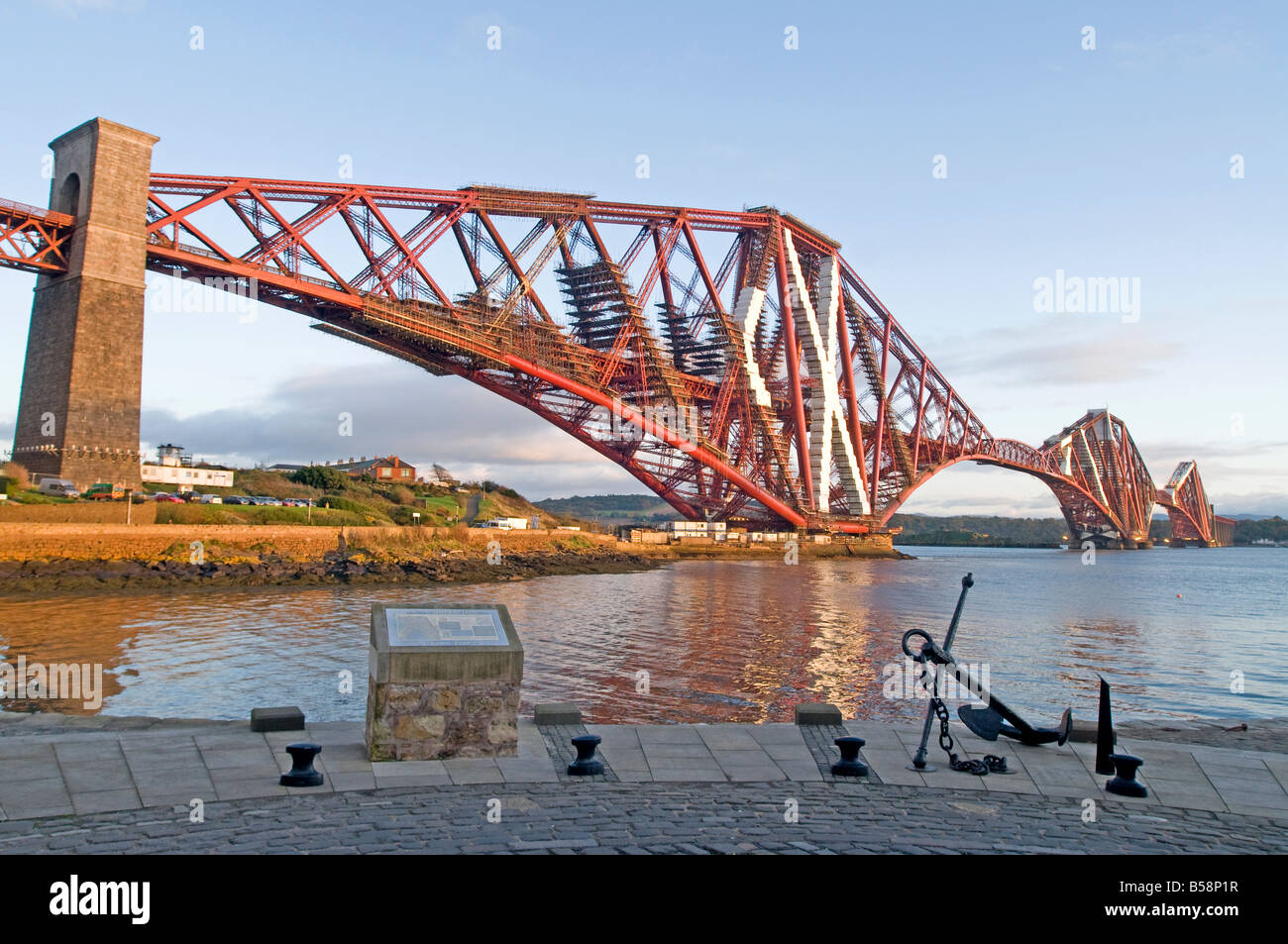 Autumn afternoon light over the Forth Rail Bridge from North Queensferry Fife Region Scotland UK Stock Photo