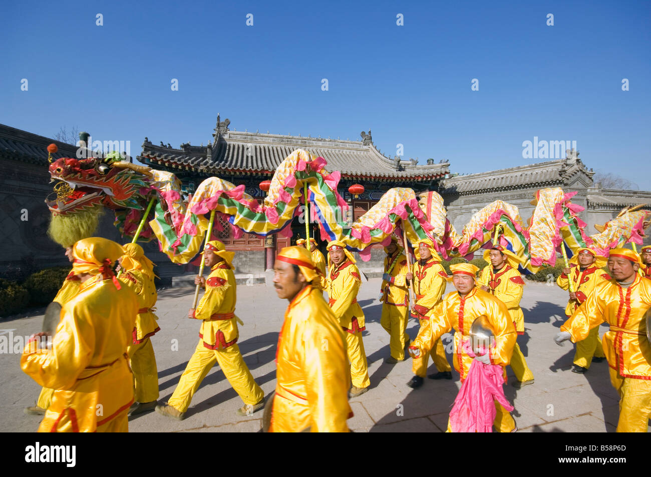 Dragon Dance, Chinese New Year, Spring Festival, Beijing, China Stock Photo