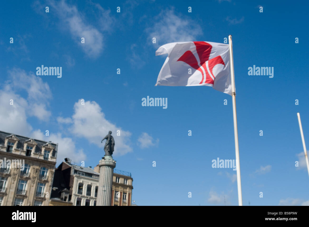 Flag of Lille (France) Stock Photo