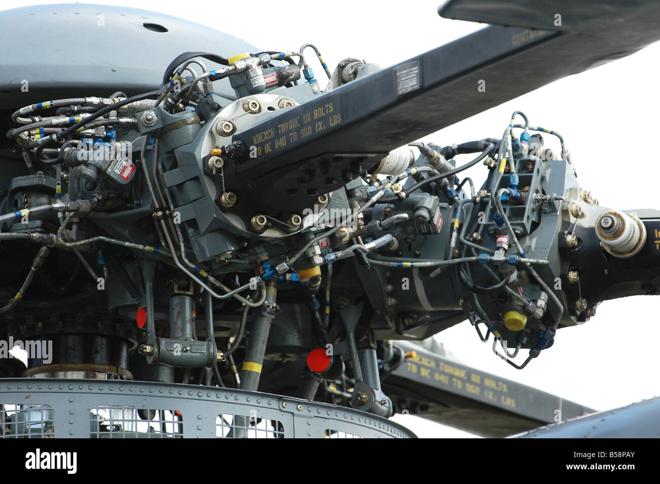 Seahawk helicopter main rotor assembly Stock Photo Alamy