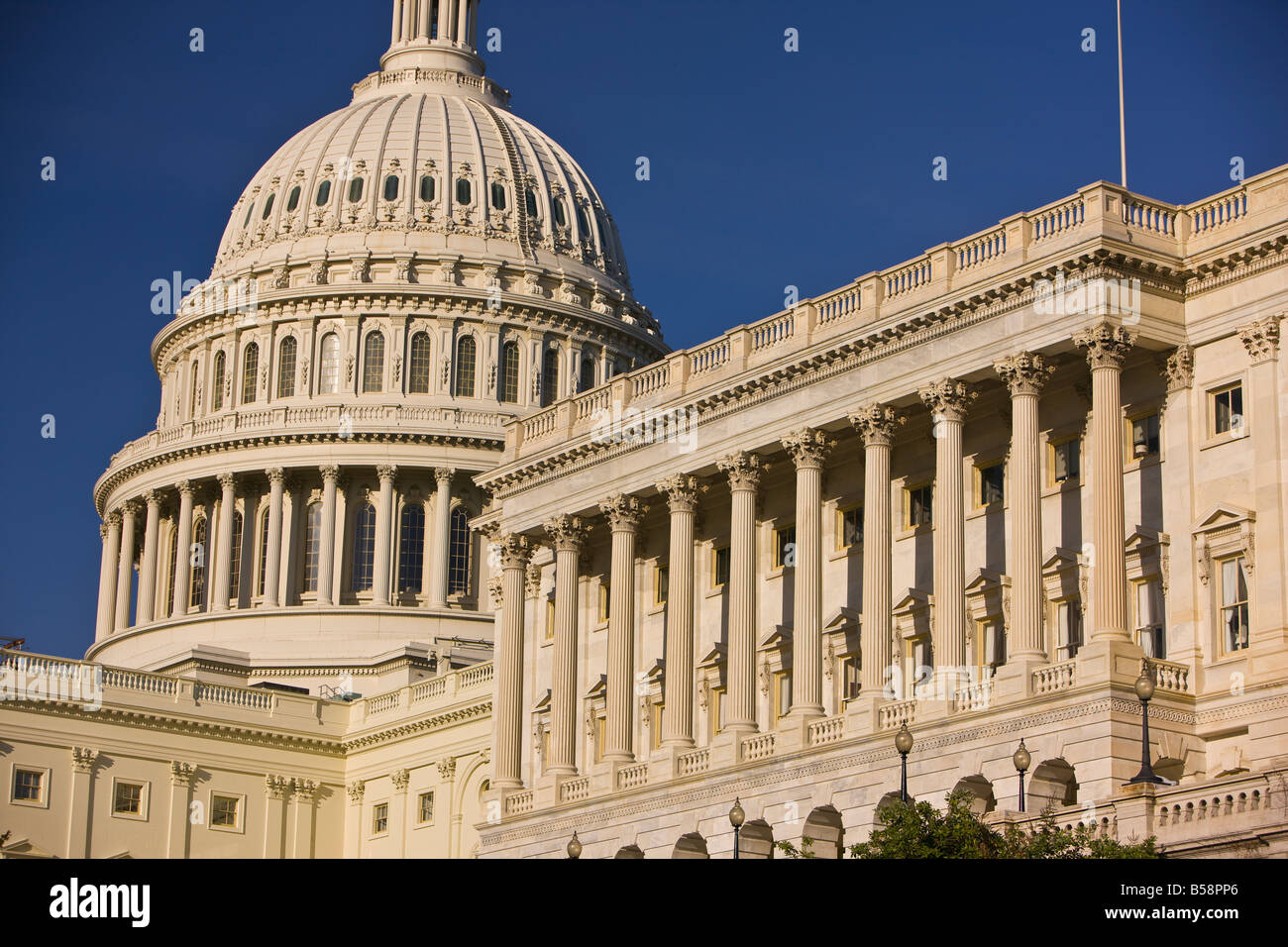 WASHINGTON DC USA United States Capitol with the U S House of Representatives at right Stock Photo
