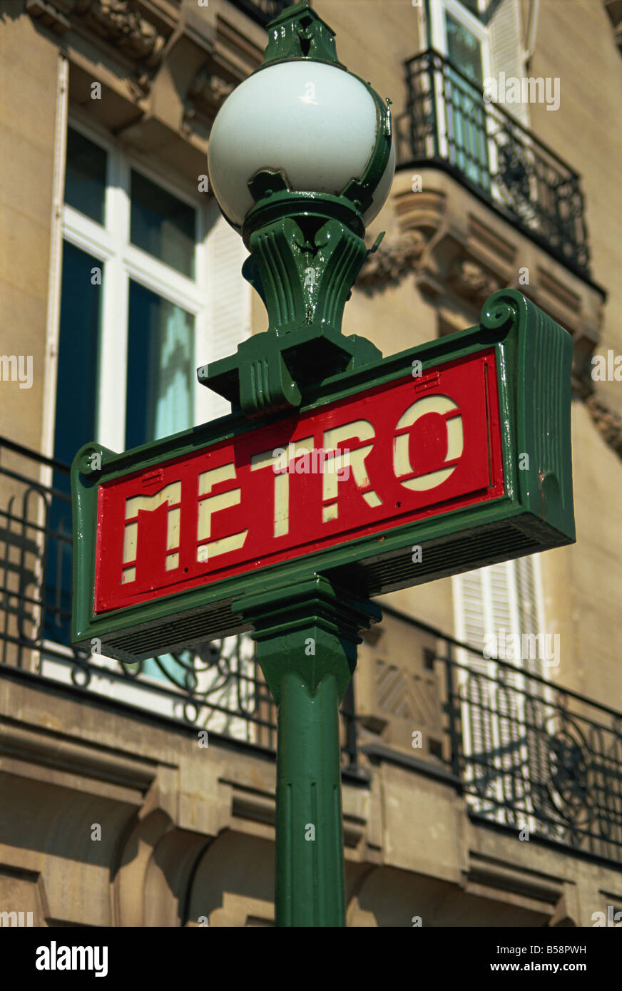 Metro sign Paris France Europe Stock Photo