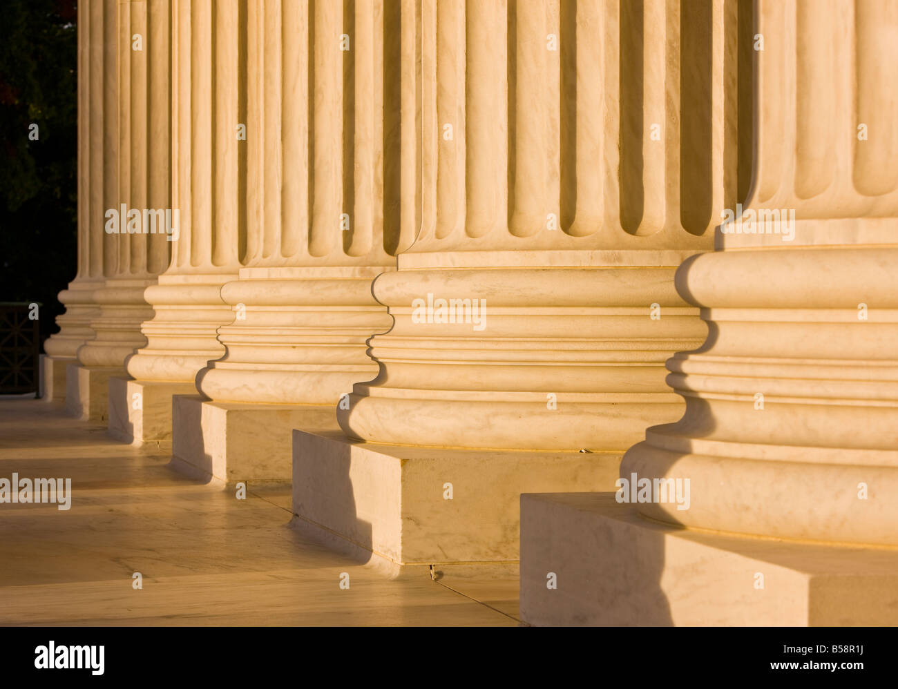 WASHINGTON DC USA Columns in front of the United States Supreme Court building Stock Photo