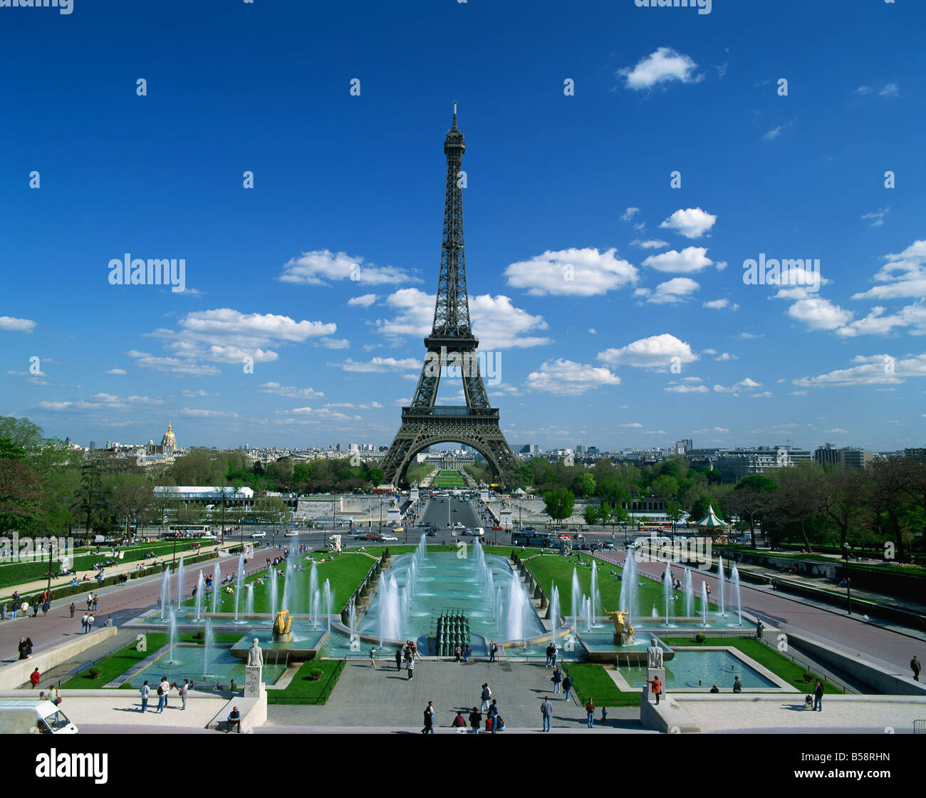 The Eiffel Tower with water fountains Paris France N Francis Stock