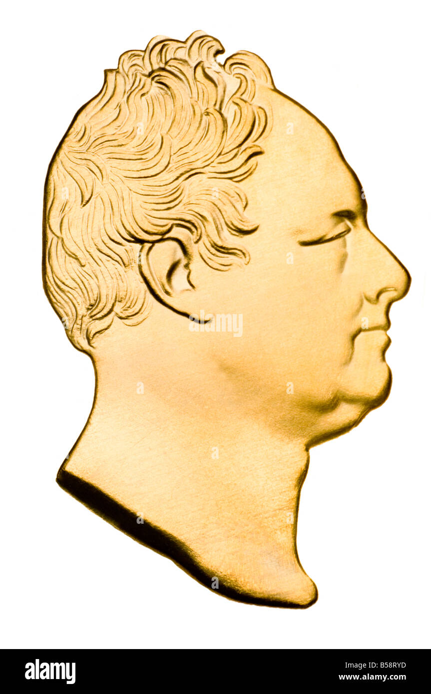 Portrait profile of King William IV from restrike of Coin Stock Photo