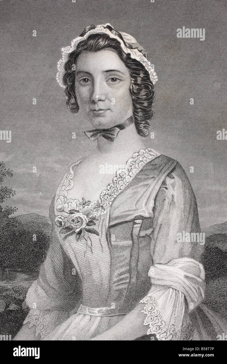 Mary Philipse, 1730 - 1825. First love of George Washington.  From the book Gallery of Historical Portraits, published c.1880. Stock Photo