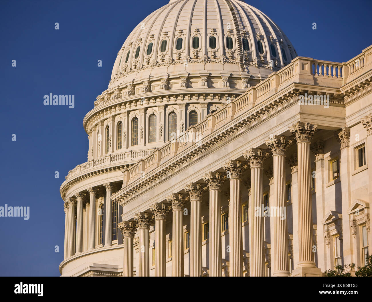 WASHINGTON DC USA United States Capitol with the U S House of Representatives at right Stock Photo