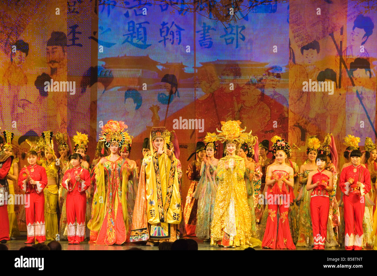 Tang Dynasty dance and Music Show at the Sunshine Grand Theatre, Xian City, Shaanxi Province, China Stock Photo