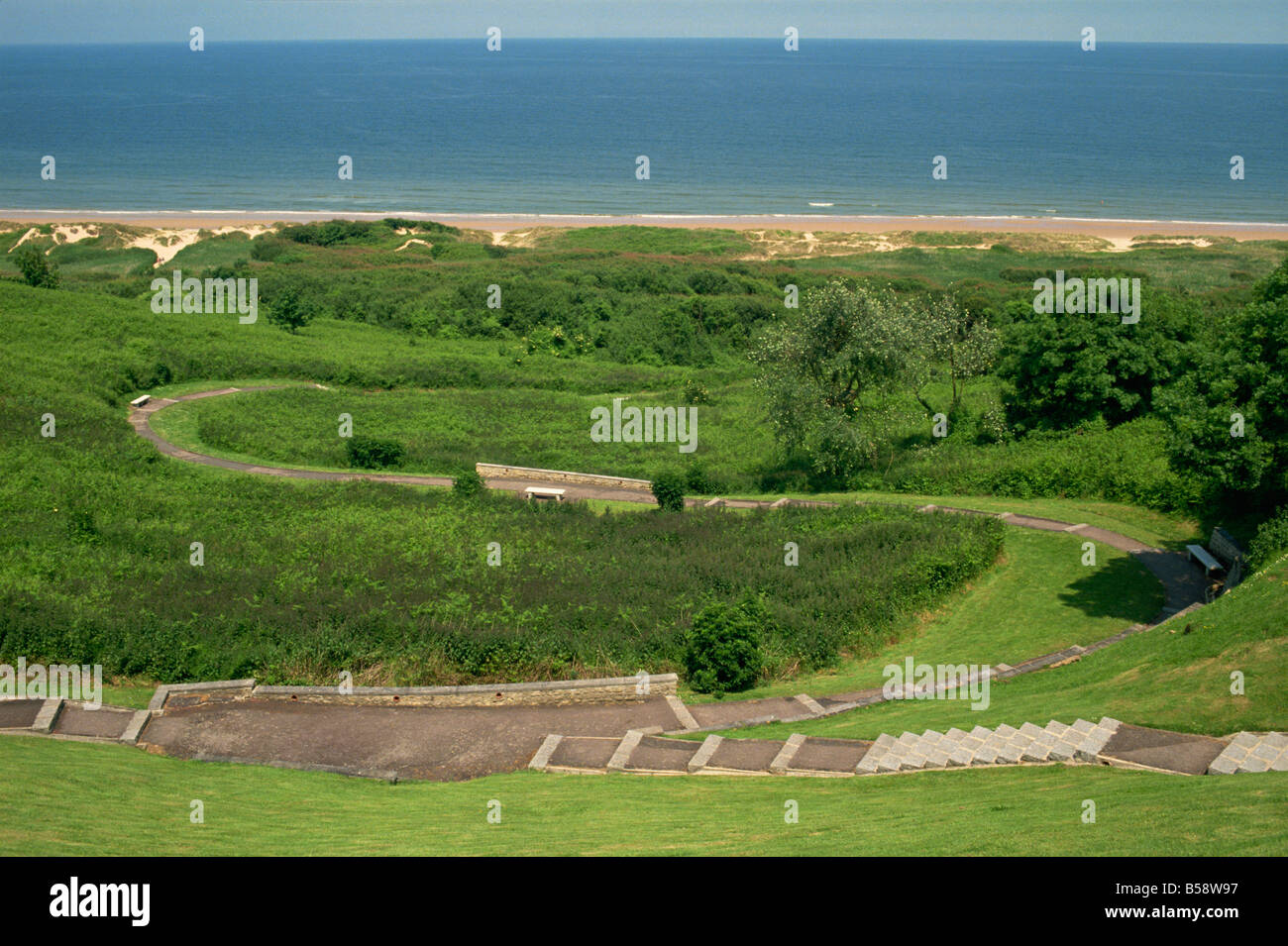 Omaha Landing Beach site of D Day Landings 6th June 1944 Normandy France Europe Stock Photo